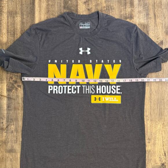 Under Armour US Navy Protect This House Short Sleeve Shirt Unisex Loose Medium - Picture 6 of 8